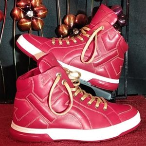Salvatore Ferragamo Nicky Red High Top Sneakers